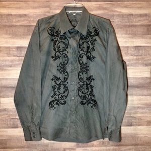 191 Unlimited Men’s Embroidered Button Down Shirt